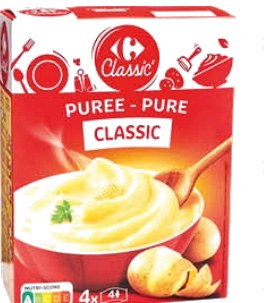 Purée de pomme de terre nature Carrefour Classic – Lot de 4 x 125g