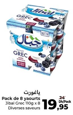 Yaourt Grec Jibal – Lot de 8 x 110g