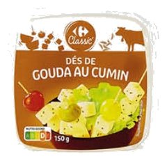 Fromage dés di gouda au cumin Carrefour 150g