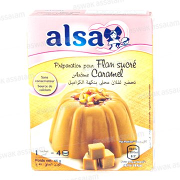 Préparation pour flan sucré arôme caramel 45g ALSA