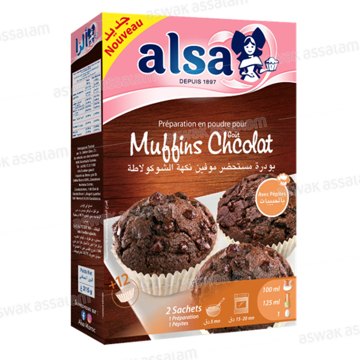 Préparation en poudre pour muffins goût chocolat avec pépites 315g - ALSA