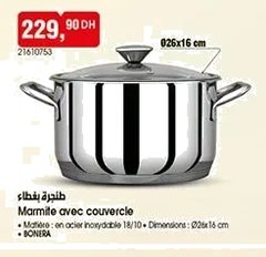 Marmite avec couvercle Bonera – Ø26×16 cm