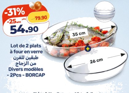 Plats à four en verre Borcap – Lot de 2