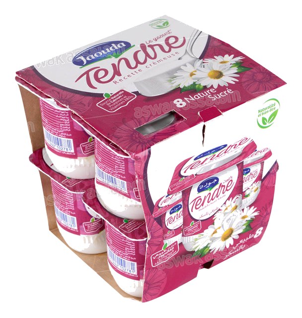 YAOURT TENDRE NATURE SUCRE 8*110G PACK JAOUDA