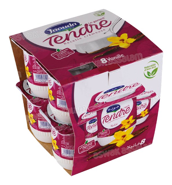 YAOURT TENDRE VANILLE  8*110G PACK JAOUDA