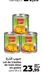 Maïs doux en grains Lin’s – Lot de 3 boîtes 1/4