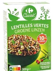 Lentilles vertes Carrefour Classic – 300g