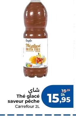 Thé glacé saveur pêche Carrefour – 2L