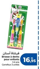 Brosse à dents pour enfants 3-6 ans Carrefour Soft – Lot de 3