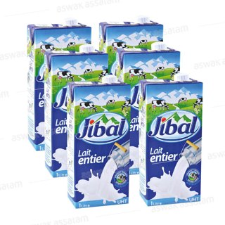 Lait entier UHT Jibal – Lot de 6 x 1L