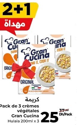 Crèmes végétales Gran Cucina Hulala – Lot de 3 x 200ml