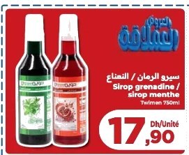 Sirop grenadine ou menthe Twimen – 750ml