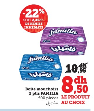Boîte mouchoirs FAMILIA – 500 pièces