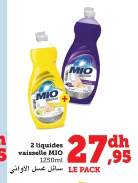 Liquide vaisselle Mio – Lot de 2 x 1250ml