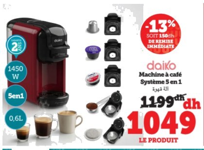 Machine à café Daiko – Système 5 en 1