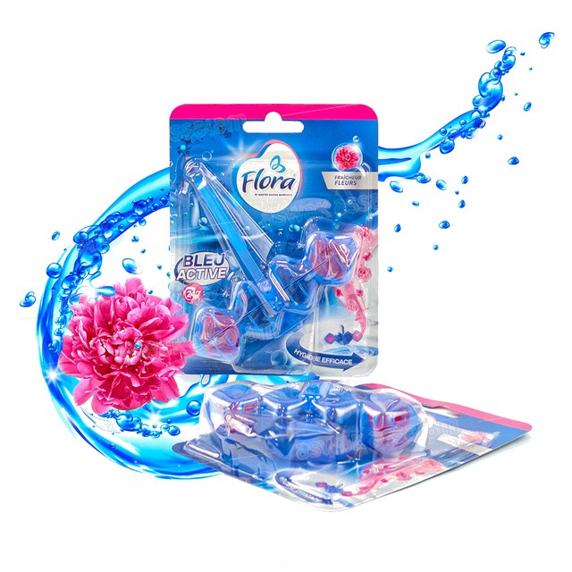 BLOC WC BLEU ACTIVE FRAICHEUR FLEURS FLORA