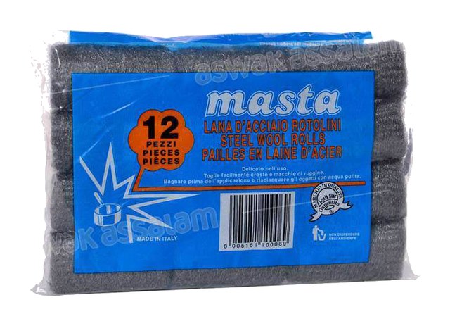 LAINE D’ACIER 12 TAMPONS MASTA