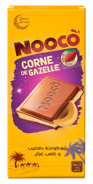 TABLETTE CHOCOLAT LAIT CORNE DE GAZELLE 80G NOOCO