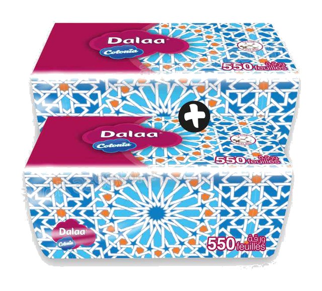 LOT DE 2 BOITES DE MOUCHOIRS 550 FEUILLES DALAA
