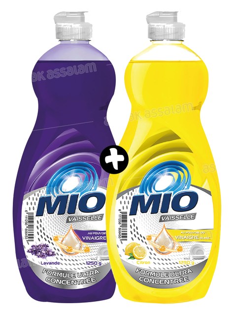 LOT DE 2 LIQUIDES VAISSELLE 1,25L MIO