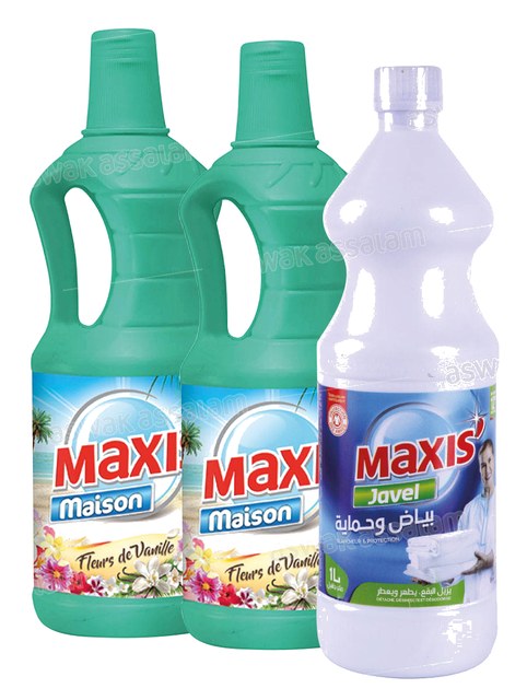 LOT DE 2 NETTOYANTS 1L MAXIS’ (GRATUIT EAU DE JAVEL 1L)