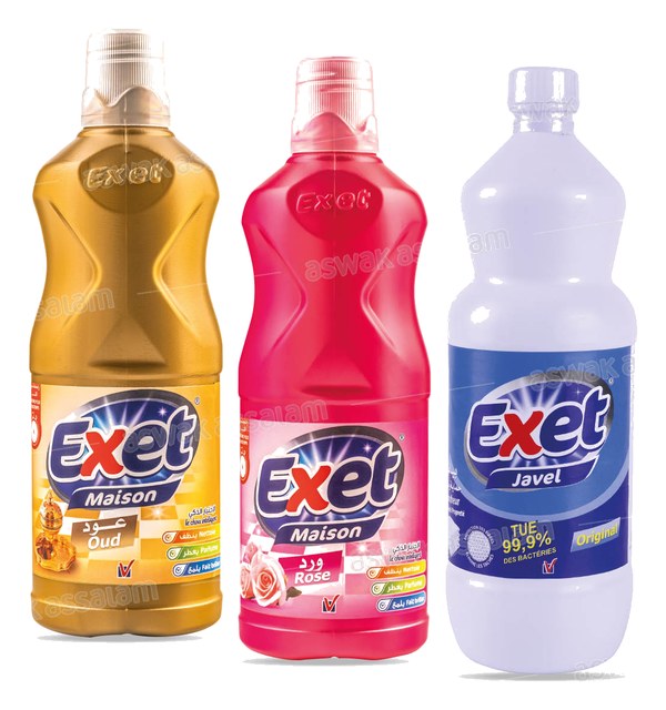 LOT DE 2 NETTOYANTS SOL 1L + EAU DE JAVEL 1L EXET