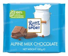 CHOCOLAT AU LAIT DES ALPES 100G RITTER SPORT