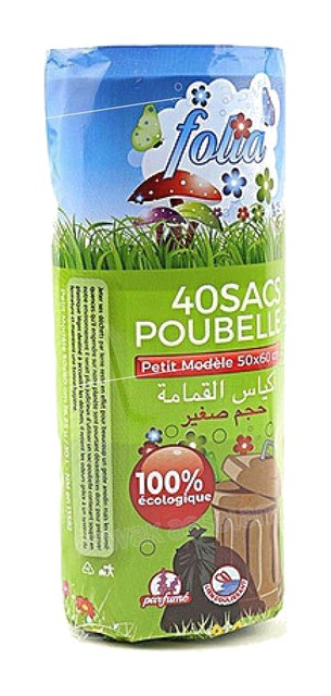 SACS POUBELLES 50X60CM 40 UNITES FOLIA
