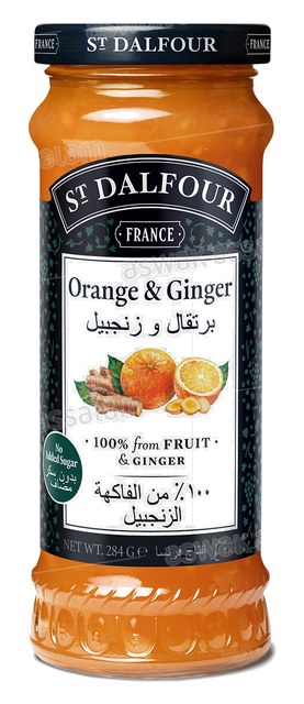 CONFITURE ORANGE ET GINGEMBRE SANS SUCRE 284G ST DALFOUR