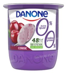 YAOURT CERISE 0% SUCRE AJOUTE 0% MG 105G DANONE