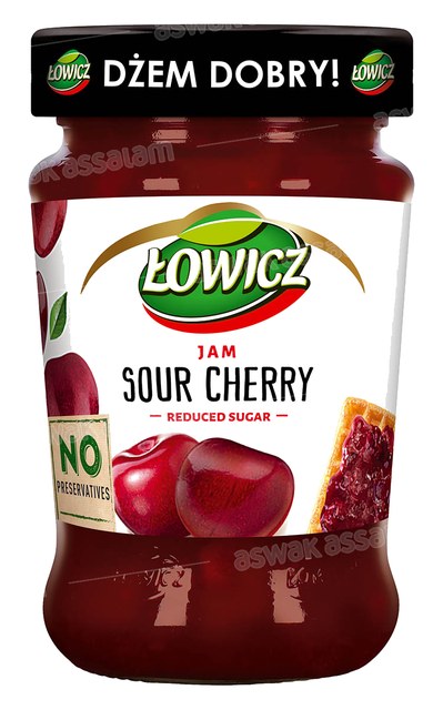 CONFITURE CERISE SUCRE REDUIT 280G LOWICZ