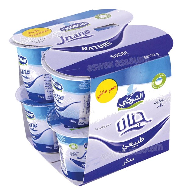 YAOURT NATURE SUCRE 8*110G PACK JNANE CHERGUI