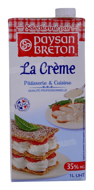 CREME LIQUIDE POUR CUISSON & PATISSERIE 35,2% MG 1L PAYSAN BRETON