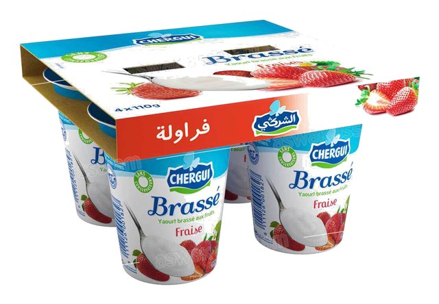 YAOURT BRASSE FRAISE 4*110G PACK CHERGUI