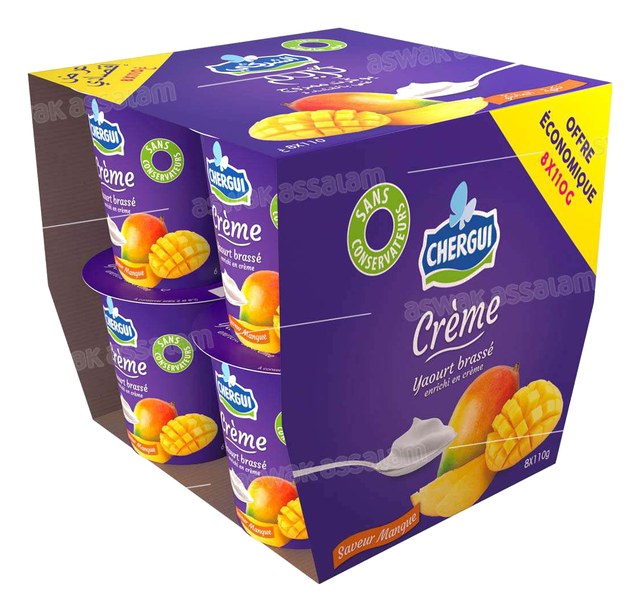 YAOURT CREME MANGUE 8*110G PACK CHERGUI