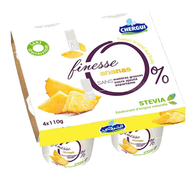YAOURT FINESSE ANANAS 4*110G PACK CHERGUI