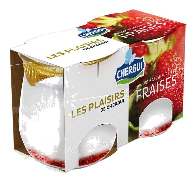 YAOURT FRAISE 2*125G PACK LES PLAISIRS DE CHERGUI