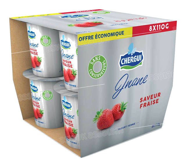 YAOURT JNANE FRAISE 8*110G PACK CHERGUI