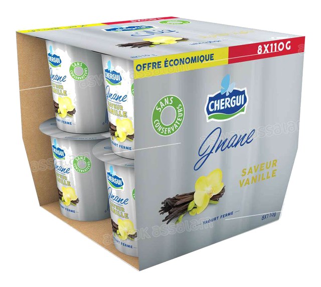 YAOURT JNANE VANILLE 8*110G PACK CHERGUI
