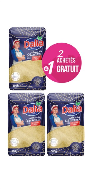 Lot de 3 couscous calibre moyen 500g DALIA
