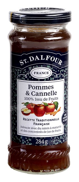 CONFITURE POMME ET CANNELLE SANS SUCRE 284G ST DALFOUR