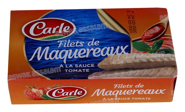FILETS DE MAQUEREAUX A LA SAUCE TOMATE 125G CARLE