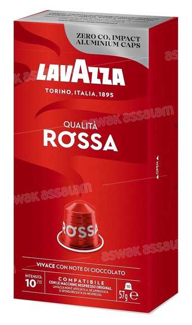 CAFE ESPRESSO QUALITA ROSSA INTENSITE 10 BOITE 10 CAPSULES LAVAZZA
