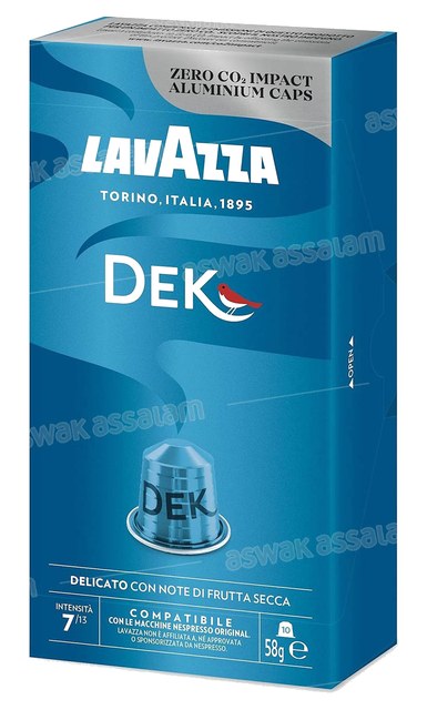 CAFE ESPRESSO DEK INTENSITE 7 BOITE 10 CAPSULES LAVAZZA