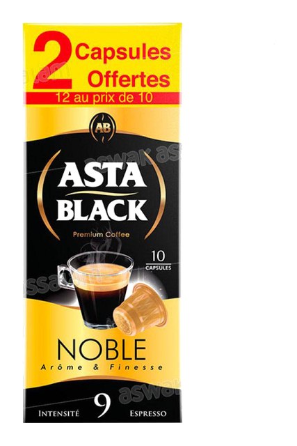 12 CAPSULES ESPRESSO ASTA BLACK (10 ACHETES = 2 GRATUITS)