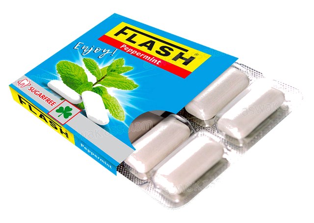 CHEWING-GUM PEPPERMINT SANS SUCRE 12 DRAGEES BLISTER FLASH