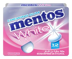 CHEWING-GUM WHITE TUTTI FRUTTI SANS SUCRE 17G MENTOS
