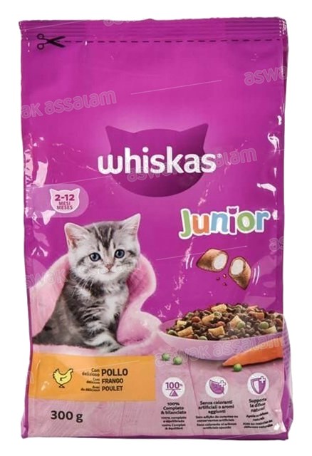 CROQUETTES POUR CHAT JUNIOR AU POULET 300G WHISKAS