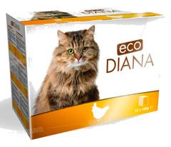 PATE DE POULET EN BARQUETTE POUR CHAT 12*100G PACK ECO DIANA