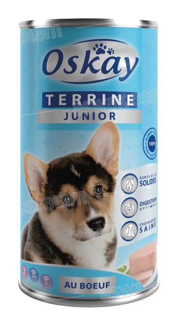 TERRINE AU BOEUF POUR CHIEN JUNIOR 400G OSKAY